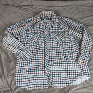Western Pearl Snap Workwear  Men's Size XL Tall Shirt Cotton Outdoor Exchange